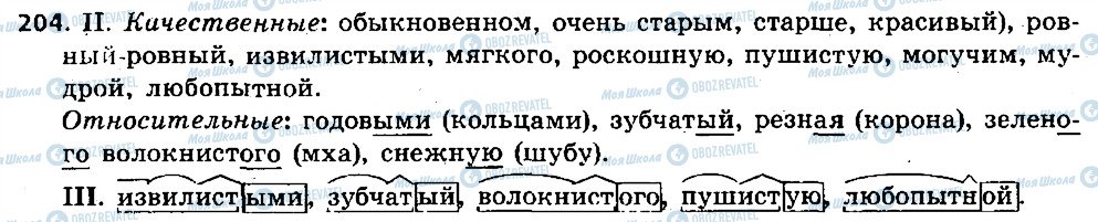 ГДЗ Російська мова 6 клас сторінка 204