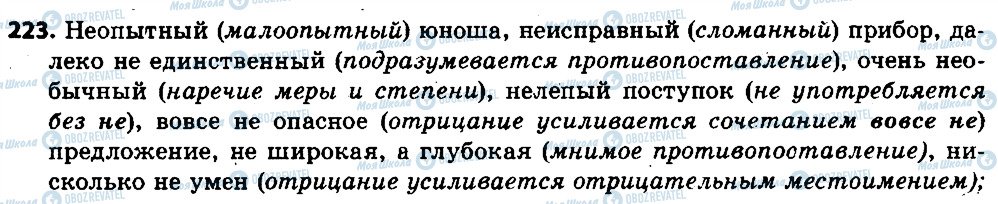ГДЗ Російська мова 6 клас сторінка 223