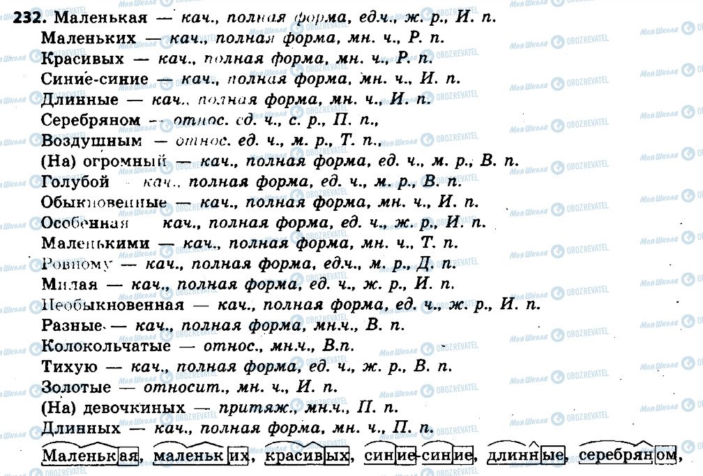 ГДЗ Російська мова 6 клас сторінка 232