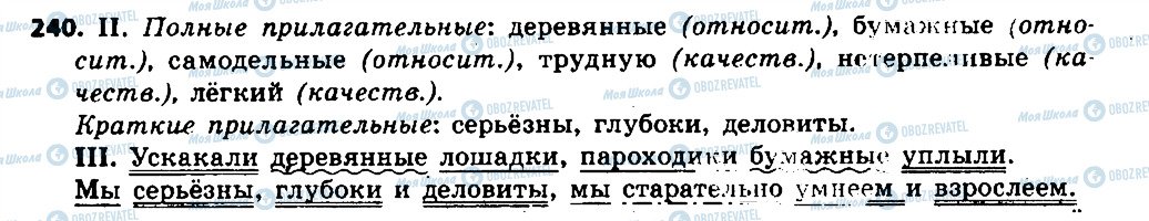 ГДЗ Російська мова 6 клас сторінка 240