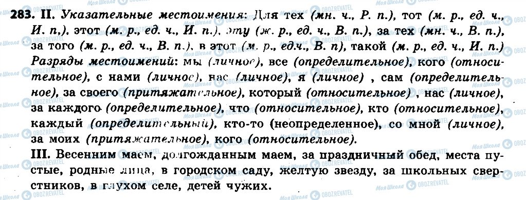 ГДЗ Російська мова 6 клас сторінка 283