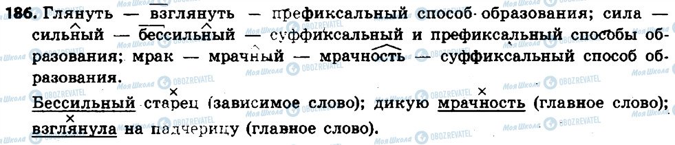 ГДЗ Російська мова 6 клас сторінка 186