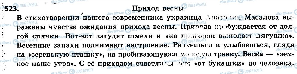 ГДЗ Російська мова 6 клас сторінка 523