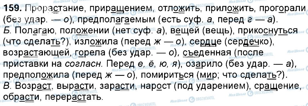 ГДЗ Російська мова 6 клас сторінка 159