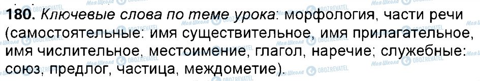 ГДЗ Російська мова 6 клас сторінка 180