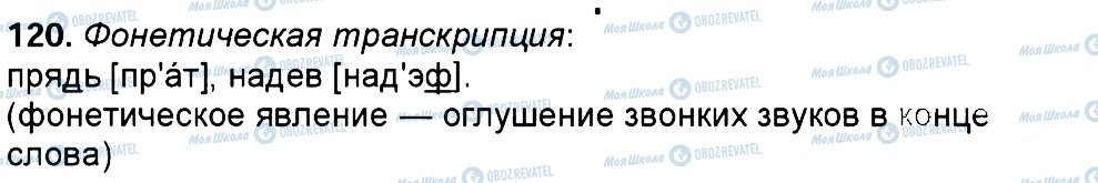 ГДЗ Російська мова 6 клас сторінка 120