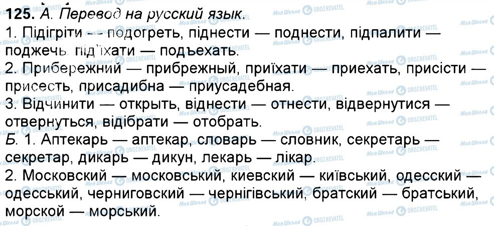 ГДЗ Русский язык 6 класс страница 125