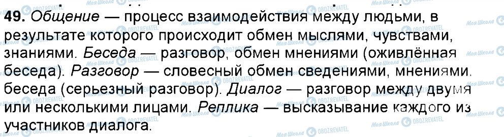 ГДЗ Російська мова 6 клас сторінка 49