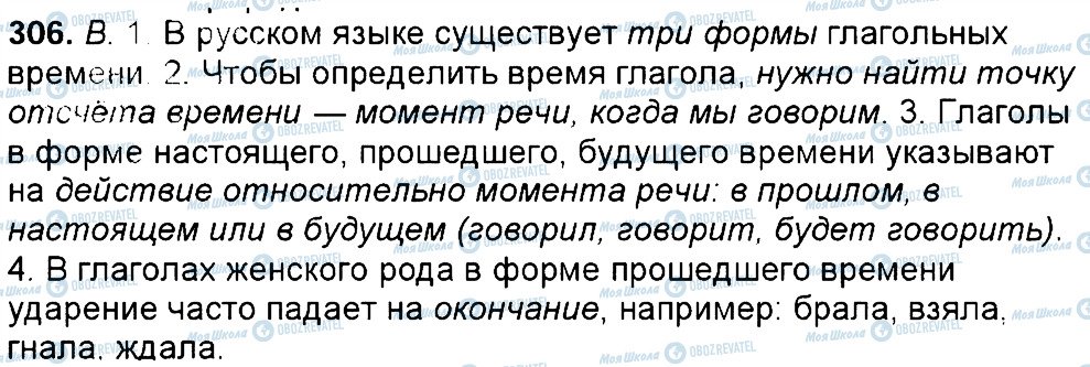 ГДЗ Російська мова 6 клас сторінка 306