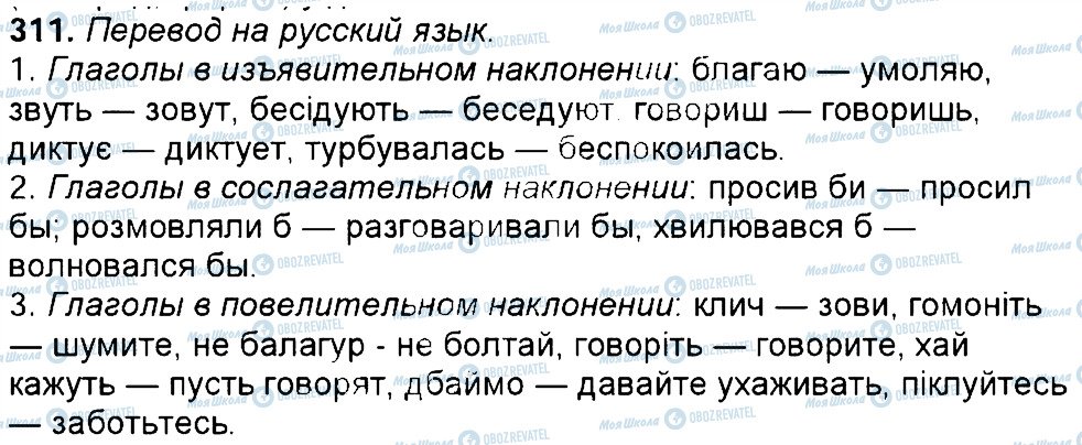 ГДЗ Російська мова 6 клас сторінка 311