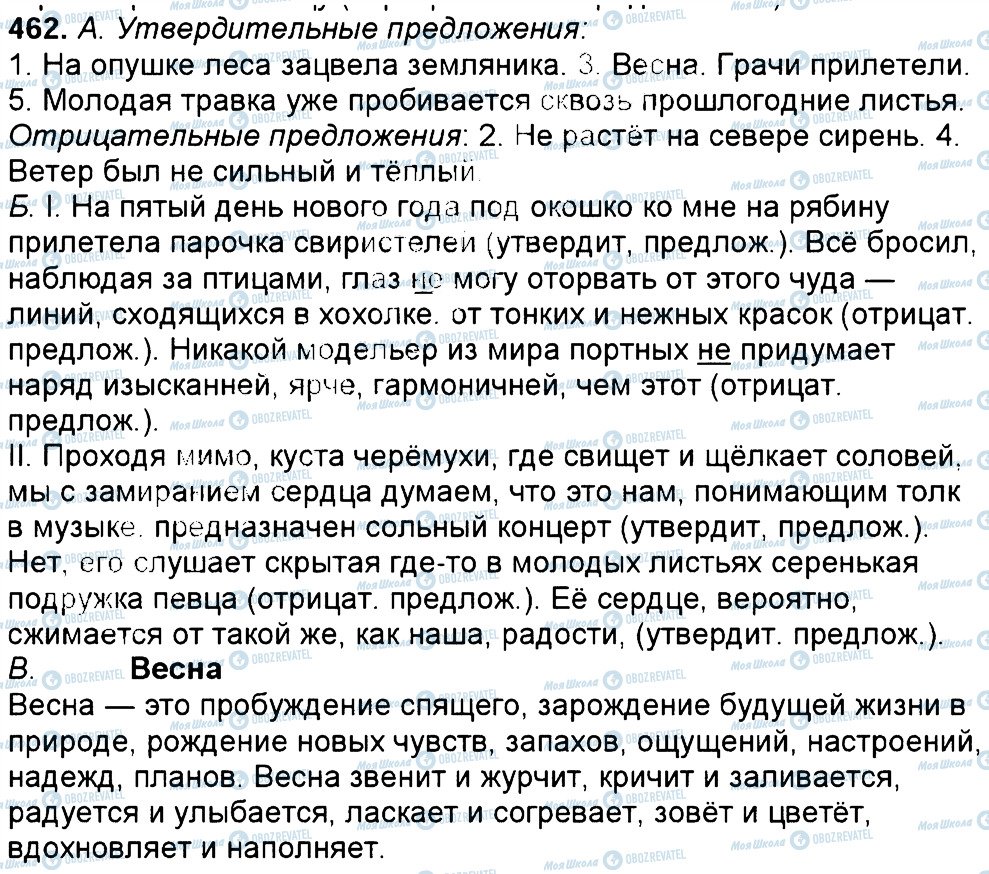 ГДЗ Русский язык 6 класс страница 462