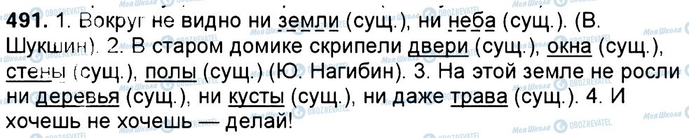 ГДЗ Російська мова 6 клас сторінка 491