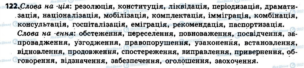 ГДЗ Українська мова 6 клас сторінка 122