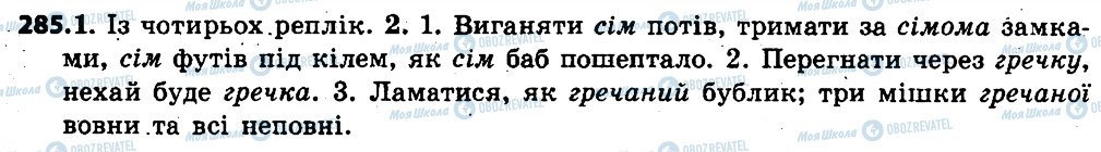 ГДЗ Українська мова 6 клас сторінка 285