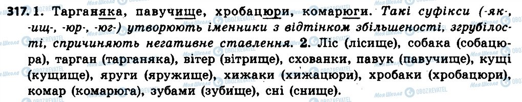 ГДЗ Українська мова 6 клас сторінка 317
