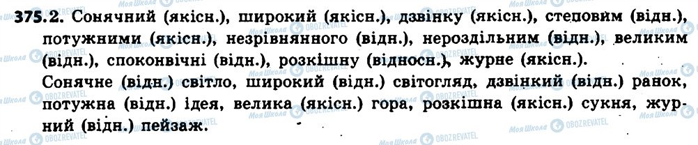 ГДЗ Укр мова 6 класс страница 375