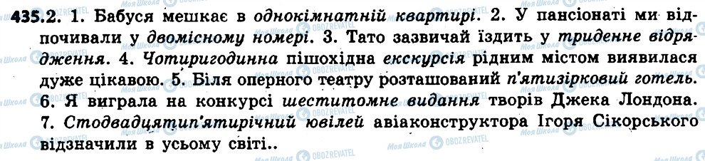 ГДЗ Українська мова 6 клас сторінка 435