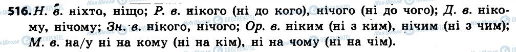 ГДЗ Українська мова 6 клас сторінка 516