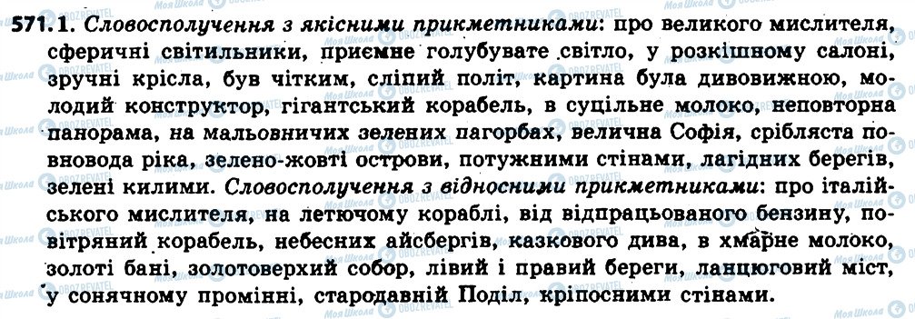 ГДЗ Українська мова 6 клас сторінка 571