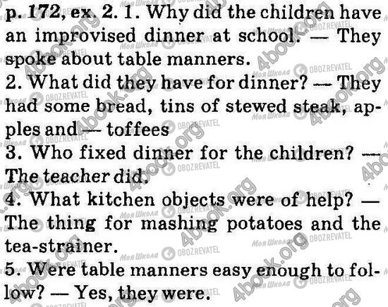 ГДЗ Англійська мова 6 клас сторінка Стр172 Впр2