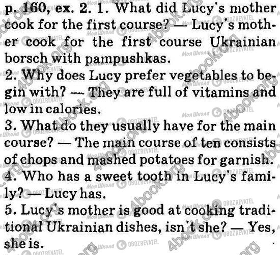 ГДЗ Англійська мова 6 клас сторінка Стр160 Впр2