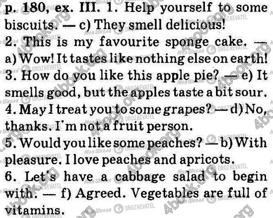 ГДЗ Англійська мова 6 клас сторінка Стр180 Впр3