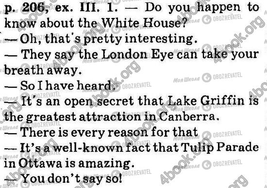 ГДЗ Англійська мова 6 клас сторінка Стр206 Впр3