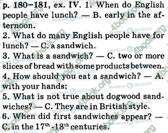 ГДЗ Англійська мова 6 клас сторінка Стр180 Впр4