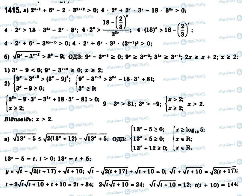 ГДЗ Алгебра 11 класс страница 1415