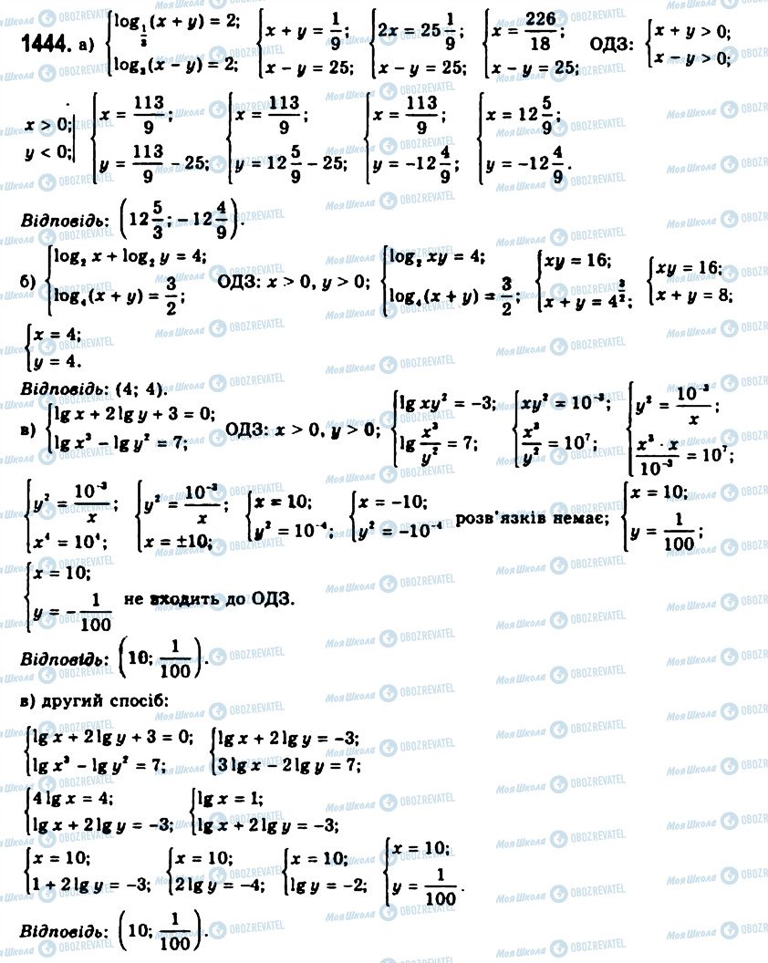 ГДЗ Алгебра 11 клас сторінка 1444