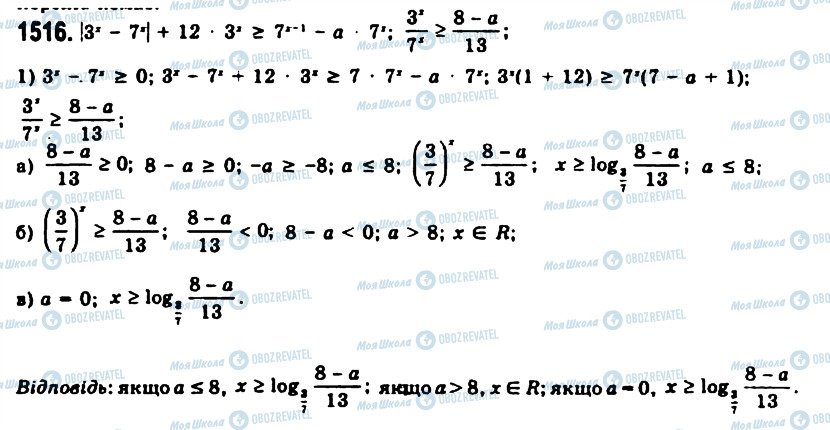 ГДЗ Алгебра 11 клас сторінка 1516