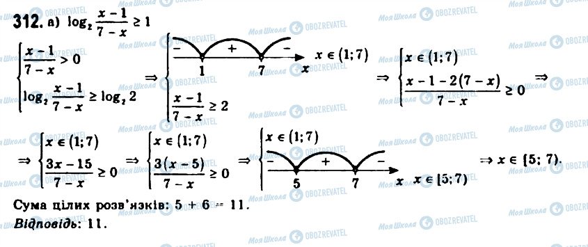 ГДЗ Алгебра 11 клас сторінка 312