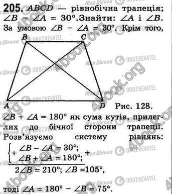 ГДЗ Геометрія 8 клас сторінка 205
