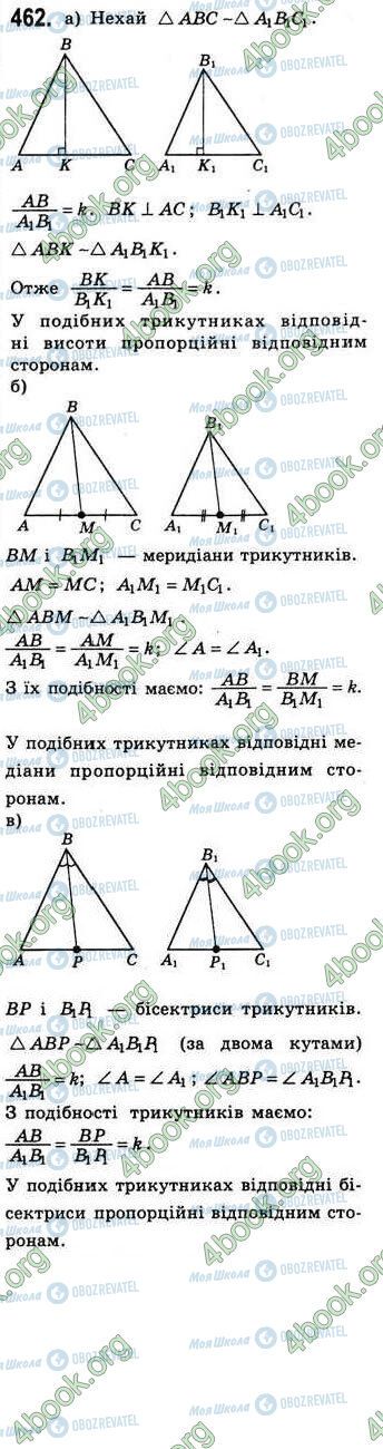 ГДЗ Геометрія 8 клас сторінка 462