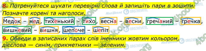 ГДЗ Українська мова 3 клас сторінка Ур.63 (8-9)