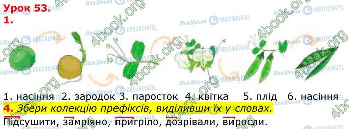 ГДЗ Українська мова 3 клас сторінка Ур.53 (1-4)