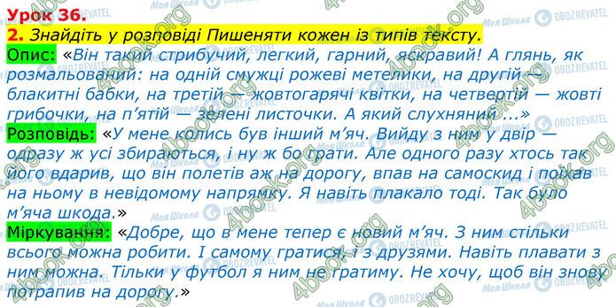ГДЗ Українська мова 3 клас сторінка Ур.36 (2)