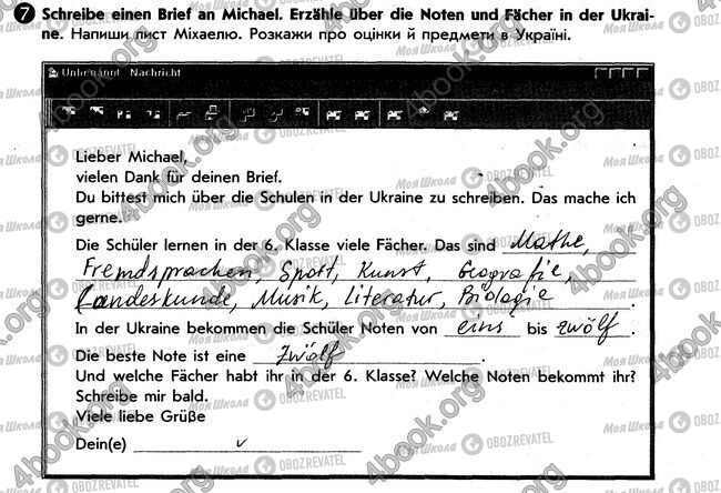 ГДЗ Немецкий язык 6 класс страница стр31. впр7