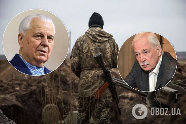 Лидеры делегаций Украины и РФ в ТКГ Леонид Кравчук и Борис Грызлов