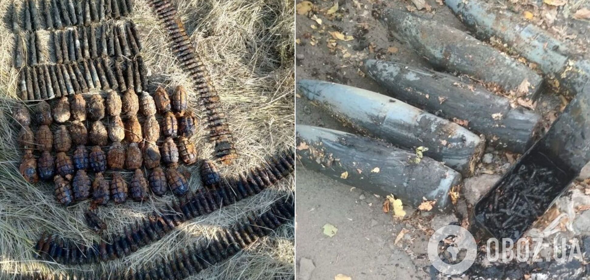 На Луганщині знайшли дві схованки боєприпасів терористів. Фото