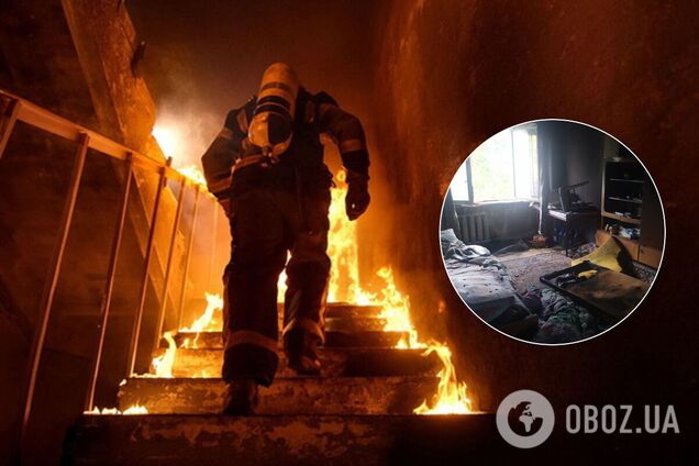 В Днепре в результате пожара в девятиэтажке погиб мужчина. Фото с места ЧП