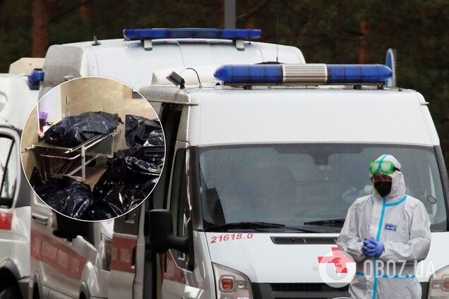 В сети показали российский морг, заваленный мешками с умершими от СОVID-19. Видео 18+