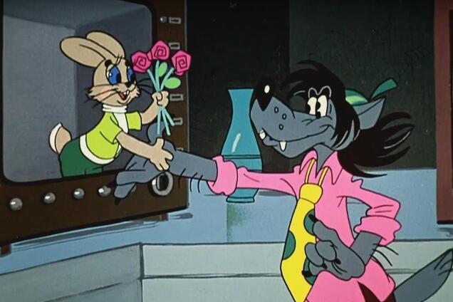 Кадр з мультфільму 'Ну, постривай!'