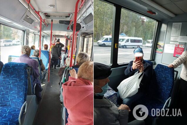 В Запорожье остановили троллейбус из-за скандала с маской. Фото