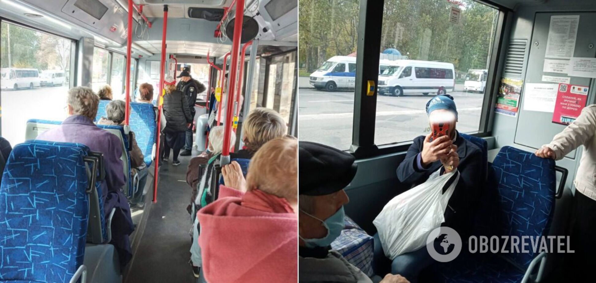 У Запоріжжі зупинили тролейбус через скандал з маскою. Фото