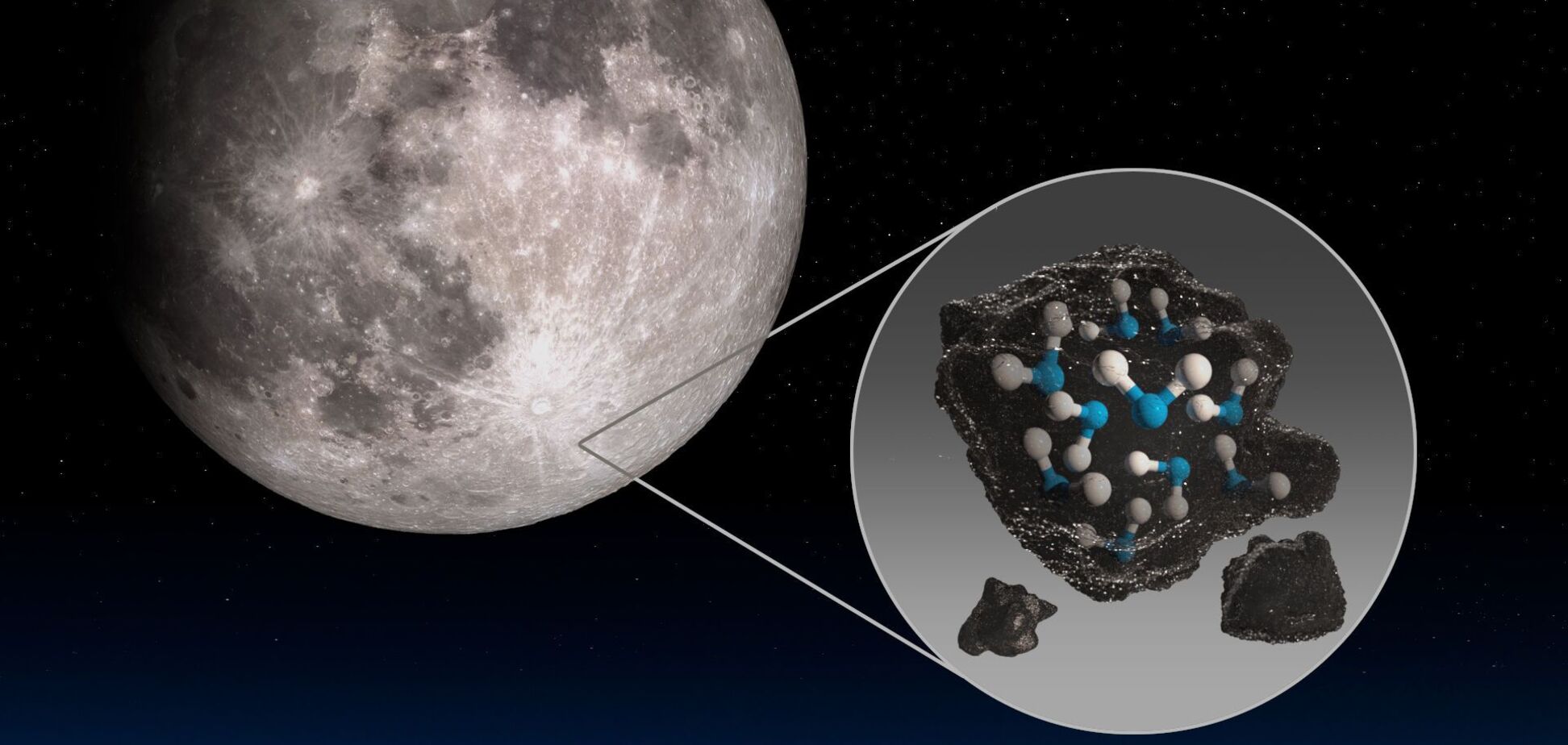 NASA нашло воду на солнечной стороне Луны