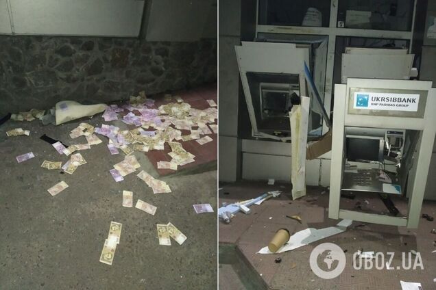 На Киевщине ночью взорвали банкоматы и украли деньги. Фото