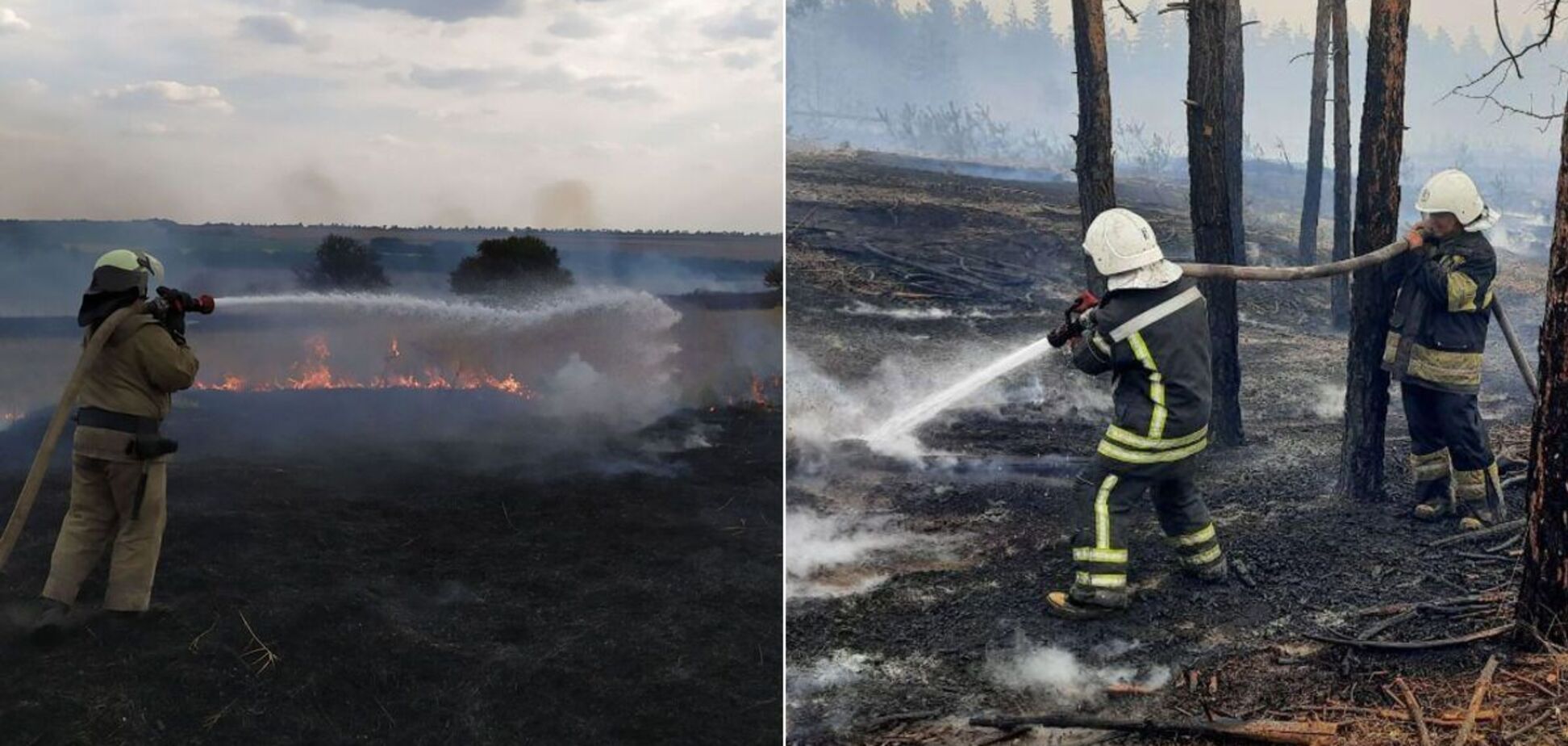 Рятувальники гасять пожежі в шести осередках