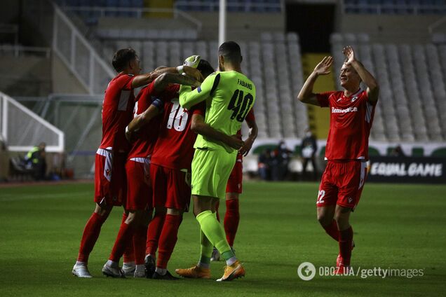 'Омонія' святкує гол у ворота 'ПСВ'