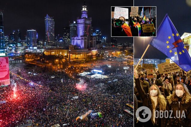 Протесты против ограничения абортов в Варшаве